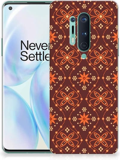 TPU Hoesje voor OnePlus 8 Pro TPU bumper Batik Brown