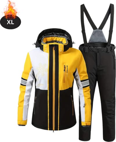 Bovista Skipak - SkiBroek - Skijas - Ski Suit - Wintersport - Dames - 2-Delig - Geel - Maat XL