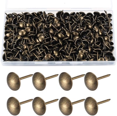 Dailygoods - 320 stuks polsternagels, polsterpennen, vintage meubelspijkers voor stoelen, meubels, bedden, decoratieve spijkers - 11x17 mm (brons)