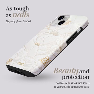 MIO by Mobilize Hoesje | Geschikt voor Apple iPhone 17e / 16e | Compatibel met MagSafe / Qi2 | Hard Shell Back Cover | White Roses