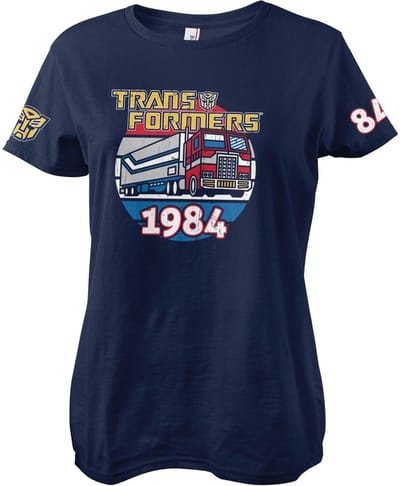 Transformers Optimus Prime uit 1984 Girly T-shirt voor dames, marineblauw