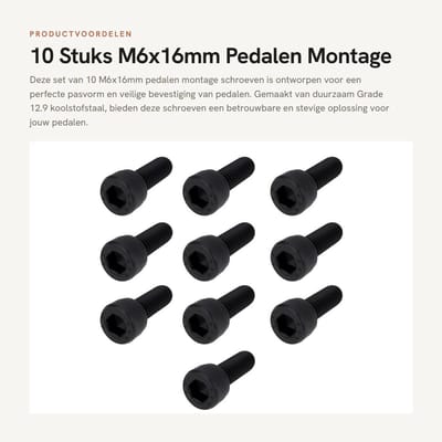 Dailygoods - 10 Stuks M6x16mm Pedalen Montage Schroeven voor Veilig Bevestigen