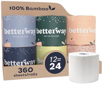 Bamboe Toiletpapier 3 Laags - Milieuvriendelijk en Duurzaam - 12 Rollen - Composteerbaar en Septisch Veilig