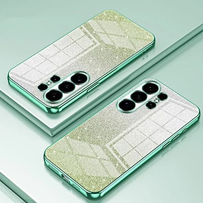 Hoesje geschikt voor Samsung Galaxy S26 Ultra - Phonesta Crystal Sparkle Glitter Silicone Back Cover - Groen