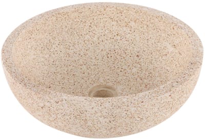 Differnz Terrazzo waskom - 40x40x15cm - rond - terrazzo - mat bruin/beige