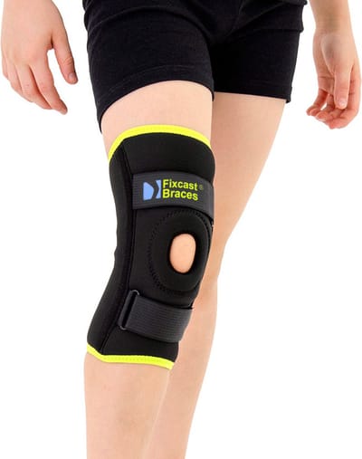 Reh4Mat Kinder Kniebrace met Baleinen - Kniebrace Kind - Neopreen - Geschikt om te Zwemmen - Maat 4
