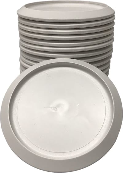 kunststof onderzetters 18 stuks stapelbaar rond / wit 9,7 cm onderzetter onder zetter