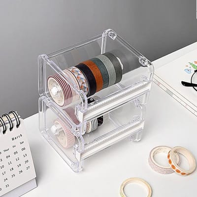 Masking Tape Cutter Washi Tape Storage Organizer Cutter Office Tape Dispenser gray