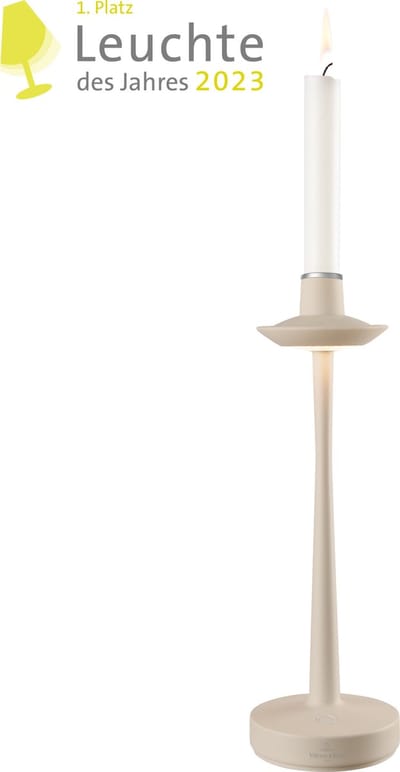 Villeroy & Boch | Combinatie van een tafellamp en een kandelaar | Accu | Sand