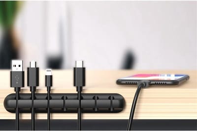 ***2x Kabel Organiser Zwart - 2x kabel Clips voor 14 kabels - Zelfklevende Kabelclips - Kabelklem - Kabelhouder - Kabel Management - van Heble®***
