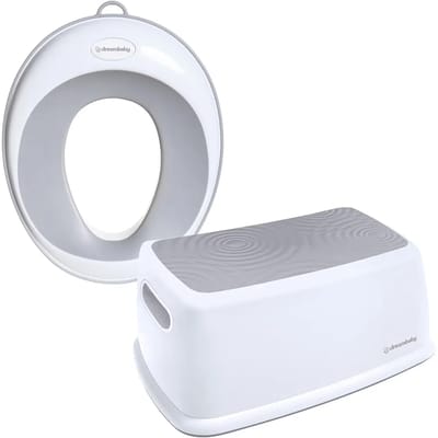 Siège et tabouret d'apprentissage de la propreté - DREAMBABY - Base antidérapante - Toucher doux - Design confortable gris