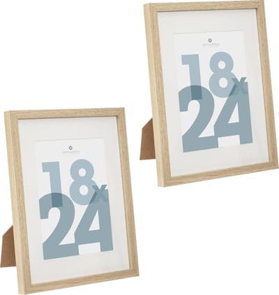 Atmosphera fotolijstje voor een foto 18 x 24 cm - 2x - naturel - foto frame Manu - modern/strak ontwerp