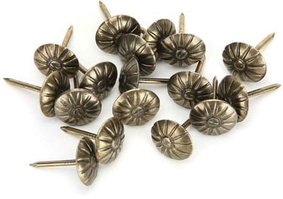 500 stuks 11x16mm Meubelspijkers met Chrysantpatroon in Retro Brons voor Bekleding en Decoratie van Meubels