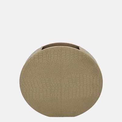 Chamada Coco leren vaas croco medium taupe