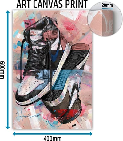 Sneaker canvas upside down colourway 40x60 cm