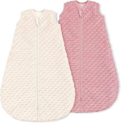 Zachte katoenen babyslaapzak voor pasgeborenen van 12-18 maanden, ideaal voor lente en herfst, set van 2 in beige en abrikoos
