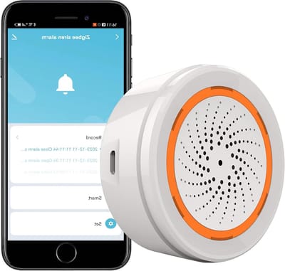 Slimme Sirene Alarm - Alarm Geluid Licht - Huisbeveiliging - 100dB Geluid Strobe - 40 Meter Bereik - Oranje