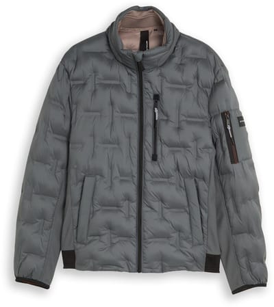 Tom Tailor - Hybride gewatteerd jasje met opbergbare capuchon - Maat XXL - Darkest Olive