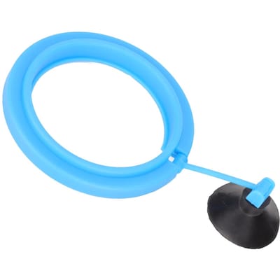 Aquarium Ring Voederbak Plastic Aquarium Drijvende Voedercirkel met Sterke Zuignap voor het Voeren van Vlokkenvoer Blauw blauw