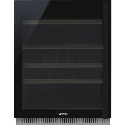 SMEG Inbouw Wijnklimaatkast Wijnklimaatkast, Dolce Stil Novo, Inbouw, Positie scharnier: Links, Zwart, 38, G
