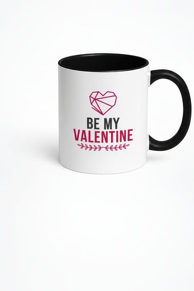 Valentijn Mok 'Be My Valentine' met Geometrisch Hart | Uniek Romantisch Cadeau Koffiemok