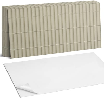 Coloray Plaktegels - Horizontaal strepenpatroon Zelfklevende Wandtegels - 40 cm x 20 cm - Romig Plaktegels - 10 stuks - Rechthoek PVC Tegels - Plaktegels Badkamer - Vloertegels Zelfklevend - Vinyltegels Vloer Zelfklevend - Portugese Tegels