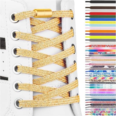 Famanu – Platte siliconen veters met snelsluiting metalen capsules - Elastische veters zonder strikken voor volwassenen en kinderen - Elastische Schoenveters - Veters zonder stropdas