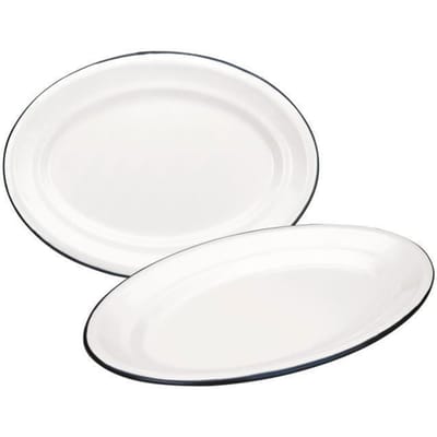 IBILI 903925 Flach Ovale Acier blanc 25 x 17 cm