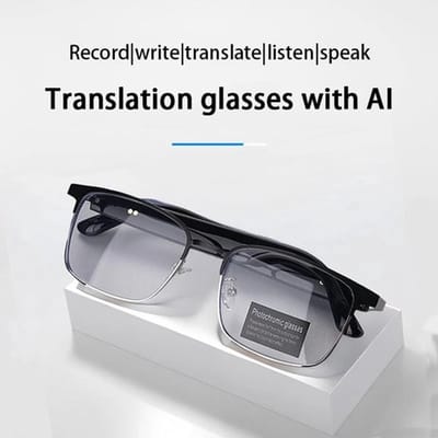 Milova AI slimme vertaalbril met bluetooth – Real-time vertaling in 144 Talen - Draadloze simultaanvertaler - Reishulpmiddel - Smart glasses met live tolkfunctie