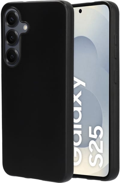 Mobiparts hoesje geschikt voor Samsung Galaxy S25 - Zacht TPU - Schokabsorberend TPU - Grip Coating - Zwart