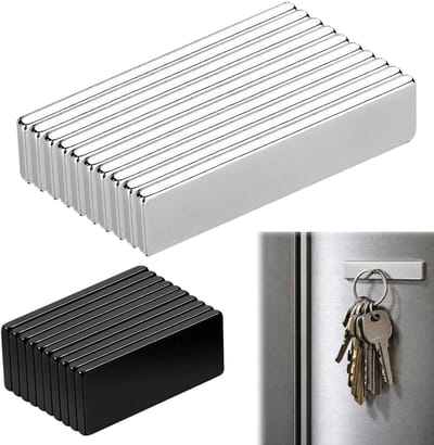 Sterke neodymium magneten, zelfklevende platte magneten, vierkant, 20 × 10 × 1 mm & 40 × 10 × 2 mm, ideaal voor kantoor, thuis, opslag en doe-het-zelf projecten