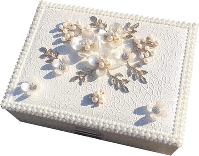 Juwelen Doos - Opbergdoos Sieraden - Sieraden Organiseren - Zachte Fluweel Voering - 23x17.5x8 cm - Wit