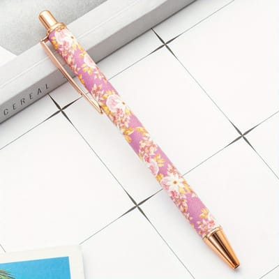 Stylo à bille en métal Cœur Fleur Fille Mignonne Style Frais Fournitures de Bureau École Professeur Étudiant Papeterie Cadeau Stylos d'Écriture