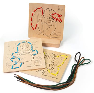 Bigjigs Wooden Puzzle by Numbers - Fairytale World Hout