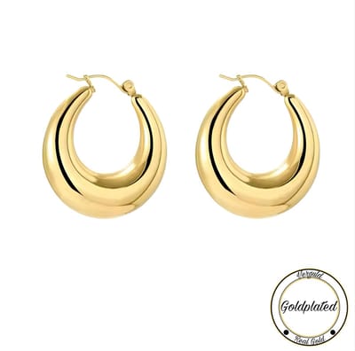 Vintage Look Hoops | Goldplated | Dames Sieraden | Oorbellen | 90’s Hoops | Dames Sieraden | Ronde Oorbellen