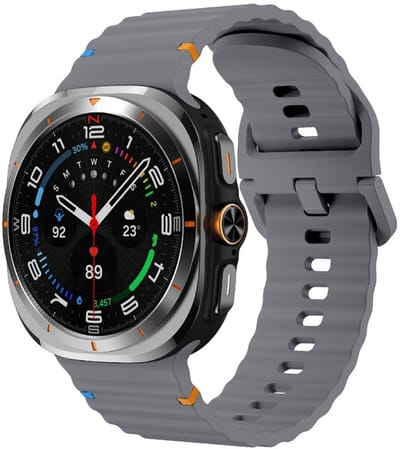 Siliconen wave bandje - geschikt voor Samsung Galaxy Watch Ultra (47mm) / Ultra 2025 (47mm) - gespsluiting - grijs