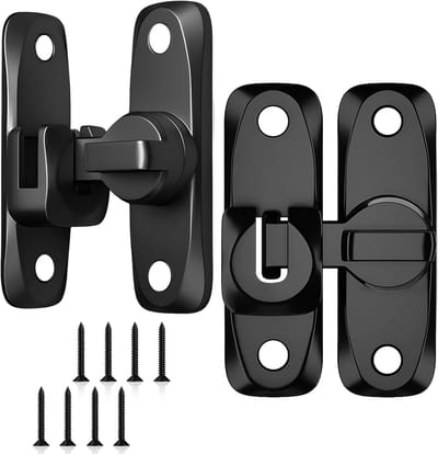 Set van 2 Schuifdeursloten, Deursluiting met 90/180 Graden Schuifbolt voor Tuin, Keuken en Interne Deuren