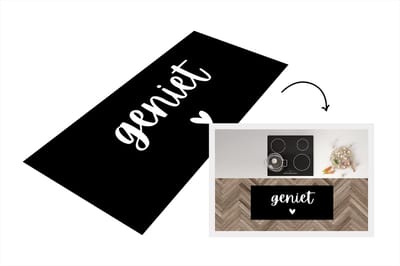 Keukenloper - Loper keuken - Quotes - Geniet - Spreuken - 120x50 cm - Keukenloper vinyl