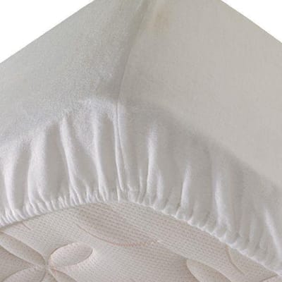 Comfortabele Zachte Molton Hoeslaken - Rondom Elastiek -2Persoons- Lits-Jumeaux-180x200+30cm Hoekhoogte-Wit