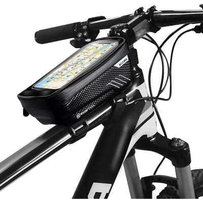 Fietstelefoontassen Telefoonhouder Case Waterdichte fietstas voor framebuis zwart