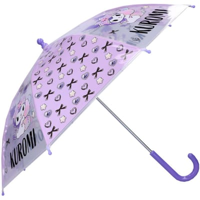 Kuromi Paraplu Rainy Days - Paars / Transparant - 60 x 71 x 71 cm - Kinderparaplu