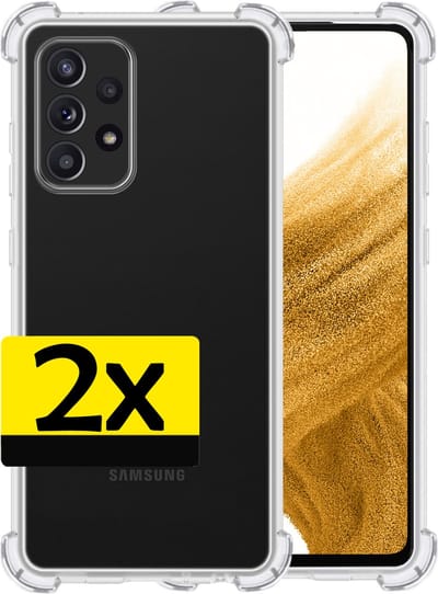 Hoesje - 2 Stuks - Geschikt voor Samsung Galaxy A53 - Sterk & Shockproof - Siliconen Case - Back Cover - Telefoon Hoes Shock Proof - Telefoonhoesjes - Transparant