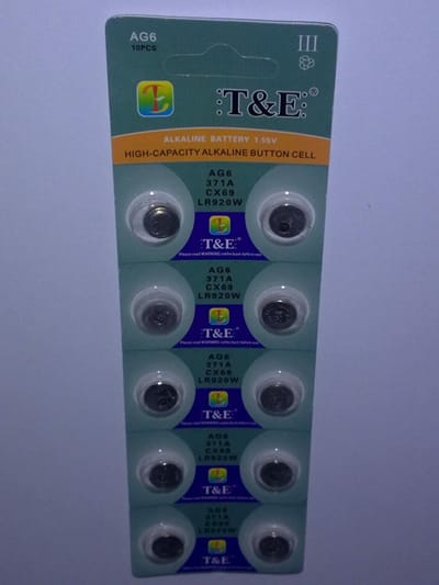 Batterijen AG6 Alkaline 10 stuks / knoopcel batterij / ook bekend als 920 SB-BN SB-AN 280-51 GP370 GP371 171 537 V371 605 CX69 SR920W SR920SW SR69 LR920 AG6