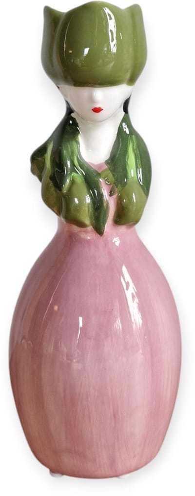 Daan Kromhout - Vaas - Tulpenvaas - Lucy Dutch Woman - Roze, Groen - Keramiek - 22 cm