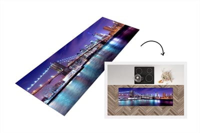 Keukenloper - Loper keuken - New York - Skyline - Water - 150x50 cm - Keukenloper vinyl