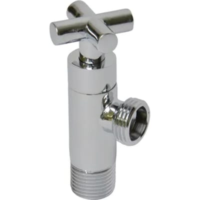 Sanivesk Design Hoekstopkraan "kruis" 1/2" Buitendraad X 1/2" Buitendraad Chroom