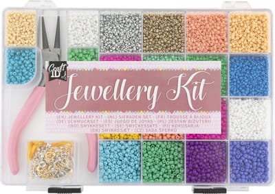 Sieraden Maken Meisjes Starterspakket - Kralen & Bedels - Compleet Knutselpakket voor Kralen Creaties met 20 Kleuren - Voor Armbandjes, Kettingen en Enkelbandjes - Inclusief Gereedschap en Accessoires - Glaskralen