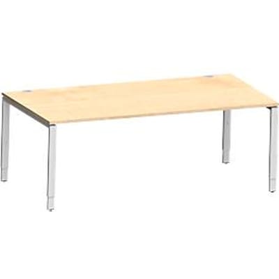 Schäfer Shop Genius bureau Modena Flex, rechthoekig, 4-poots buis, B 2000 x D 1000 x H 650-850 mm, ahorn/wit aluminium