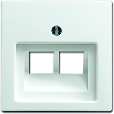 Busch-Jaeger 1803-02-914 UAE-, IAE-, ISDN-contactdoos Afdekking 2-voudig Busch-balance SI Alpine-wit