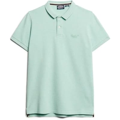Superdry Piqué Poloshirt Melange Lichtgroen - Maat XXL - Heren